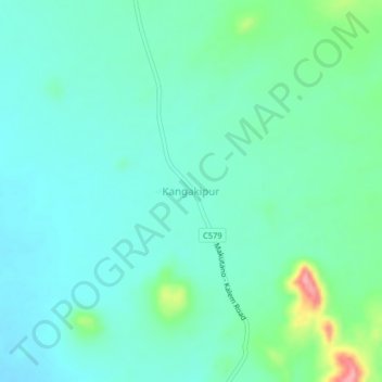 Mappa topografica Kangakipur, altitudine, rilievo