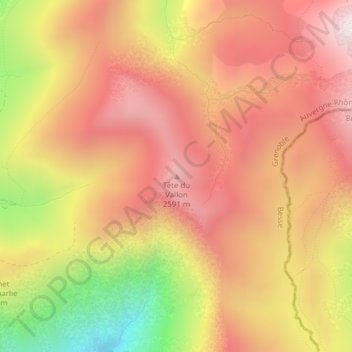 Mappa topografica Tête du Vallon, altitudine, rilievo
