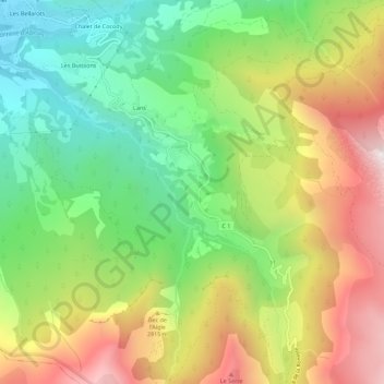 Mappa topografica La Chalannette, altitudine, rilievo