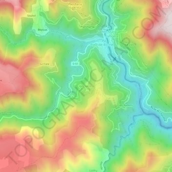 Mappa topografica Les Salces, altitudine, rilievo