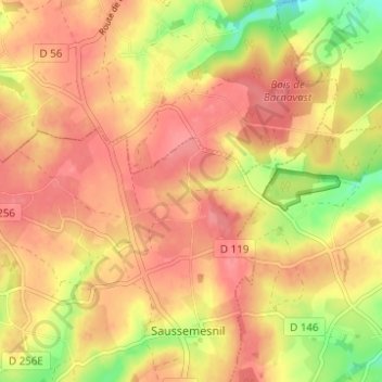 Mappa topografica Hameau Tourraine, altitudine, rilievo