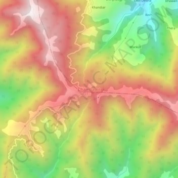 Mappa topografica Chamba Jot, altitudine, rilievo