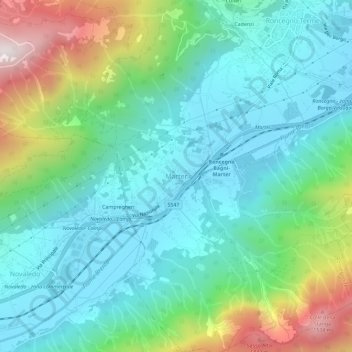 Mappa topografica Marter, altitudine, rilievo