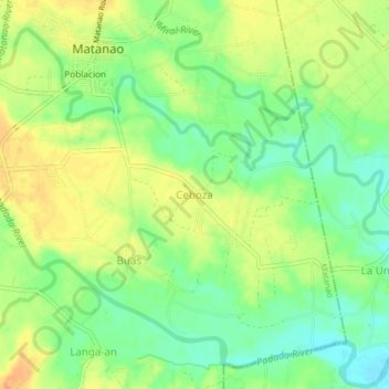 Mappa topografica Ceboza, altitudine, rilievo