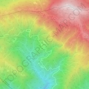 Mappa topografica Bratto, altitudine, rilievo