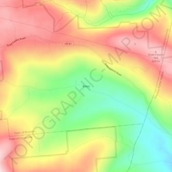 Mappa topografica Bates, altitudine, rilievo