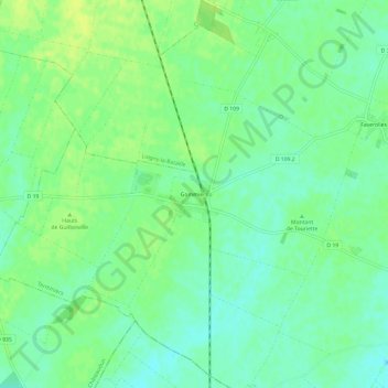 Mappa topografica Gommiers, altitudine, rilievo