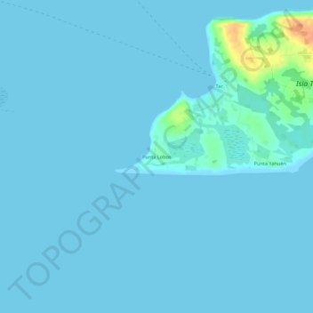 Mappa topografica Punta Lobos, altitudine, rilievo