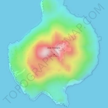 Mappa topografica Isla Rábida, altitudine, rilievo