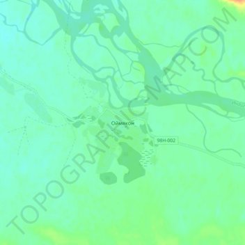 Mappa topografica Оймякон, altitudine, rilievo