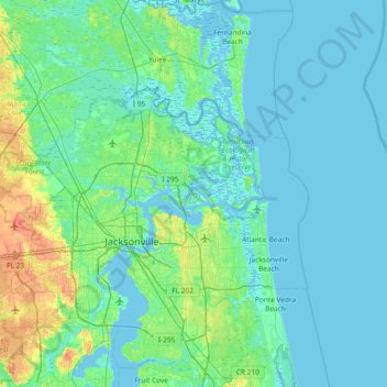 Mappa topografica Vicks Island, altitudine, rilievo