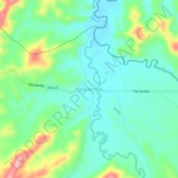 Mappa topografica Paila Arriba, altitudine, rilievo
