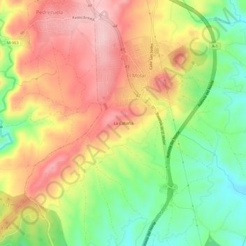 Mappa topografica La Cabaña, altitudine, rilievo