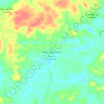 Mappa topografica Bahia de Caraquez, altitudine, rilievo