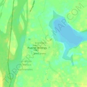 Mappa topografica cienaga, altitudine, rilievo