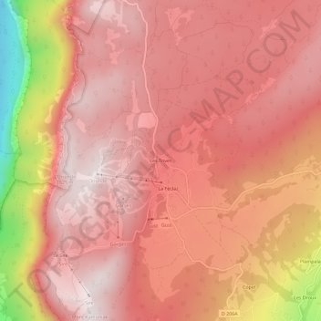 Mappa topografica Les Trives, altitudine, rilievo