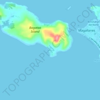 Mappa topografica Behia, altitudine, rilievo