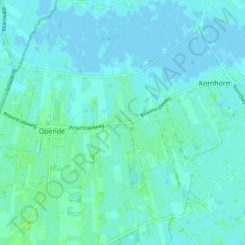 Mappa topografica Opende-Oost, altitudine, rilievo