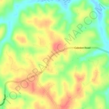 Mappa topografica Goby, altitudine, rilievo