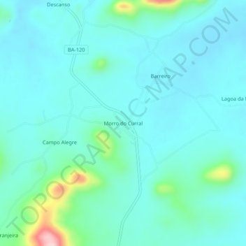 Mappa topografica Morro do Curral, altitudine, rilievo