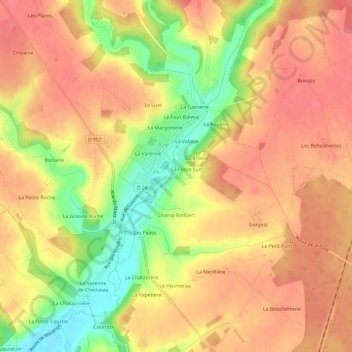 Mappa topografica La Fosse, altitudine, rilievo