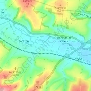 Mappa topografica Bapton, altitudine, rilievo