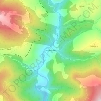 Mappa topografica Aldea de Ebro, altitudine, rilievo
