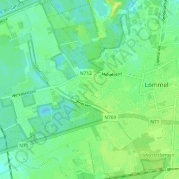 Mappa topografica Heeserbergen, altitudine, rilievo