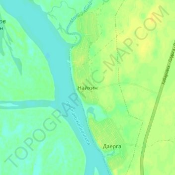 Mappa topografica Naykhin, altitudine, rilievo