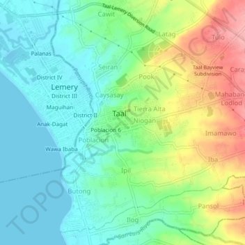 Mappa topografica Poblacion 13, altitudine, rilievo