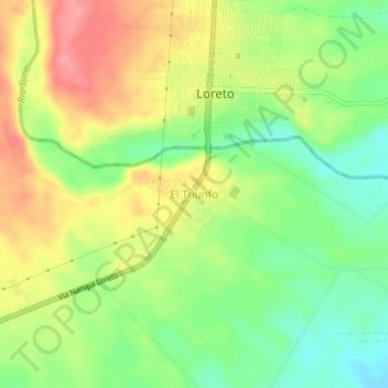 Mappa topografica El Triunfo, altitudine, rilievo