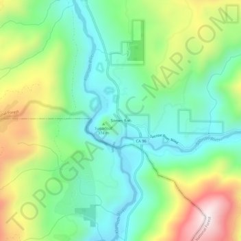 Mappa topografica Somes Bar, altitudine, rilievo