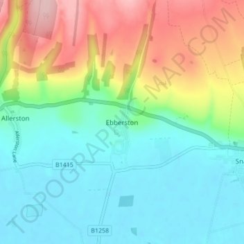 Mappa topografica Ebberston, altitudine, rilievo