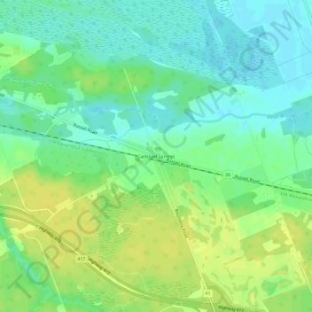 Mappa topografica Carlsbad Springs, altitudine, rilievo