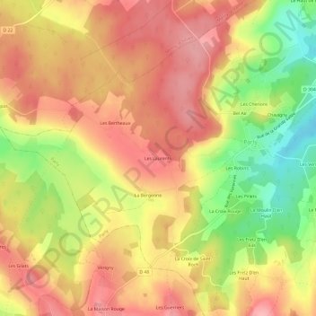 Mappa topografica Les Laurents, altitudine, rilievo