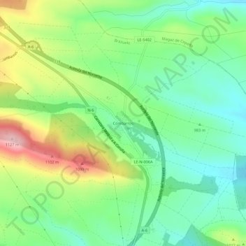 Mappa topografica Combarros, altitudine, rilievo