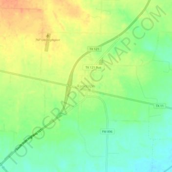 Mappa topografica Randolph, altitudine, rilievo