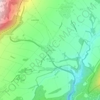 Mappa topografica Boudevilliers, altitudine, rilievo