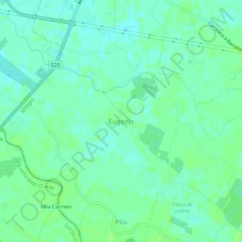 Mappa topografica Eugenia, altitudine, rilievo