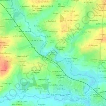 Mappa topografica Le Moulin de la Marche, altitudine, rilievo