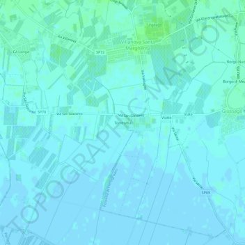 Mappa topografica Torresella, altitudine, rilievo