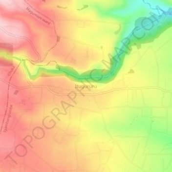 Mappa topografica Itugururu, altitudine, rilievo