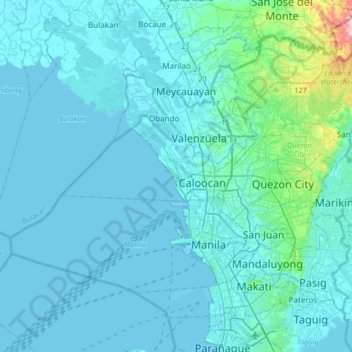 Mappa topografica Navotas, altitudine, rilievo
