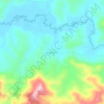 Mappa topografica Itajiporã, altitudine, rilievo