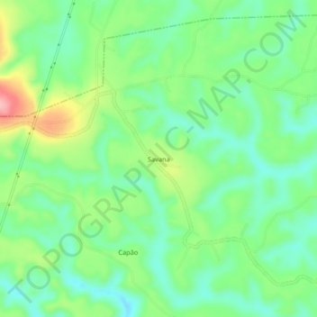 Mappa topografica Savana, altitudine, rilievo