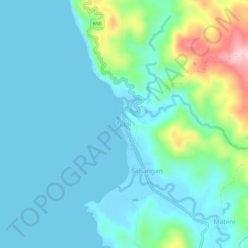 Mappa topografica Tubli, altitudine, rilievo