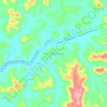 Mappa topografica São Domingos, altitudine, rilievo