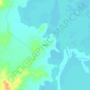 Mappa topografica Ceibal, altitudine, rilievo