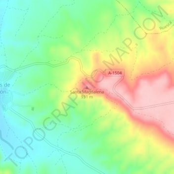Mappa topografica Santa Magdalena, altitudine, rilievo