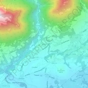 Mappa topografica Toschian, altitudine, rilievo